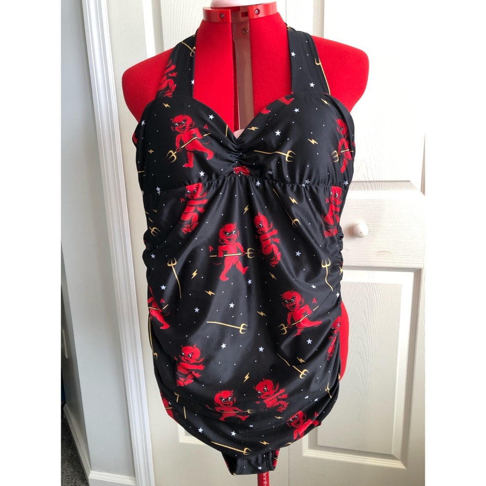 Sourpuss Hot Stuff Devil One Piece Swimsuit